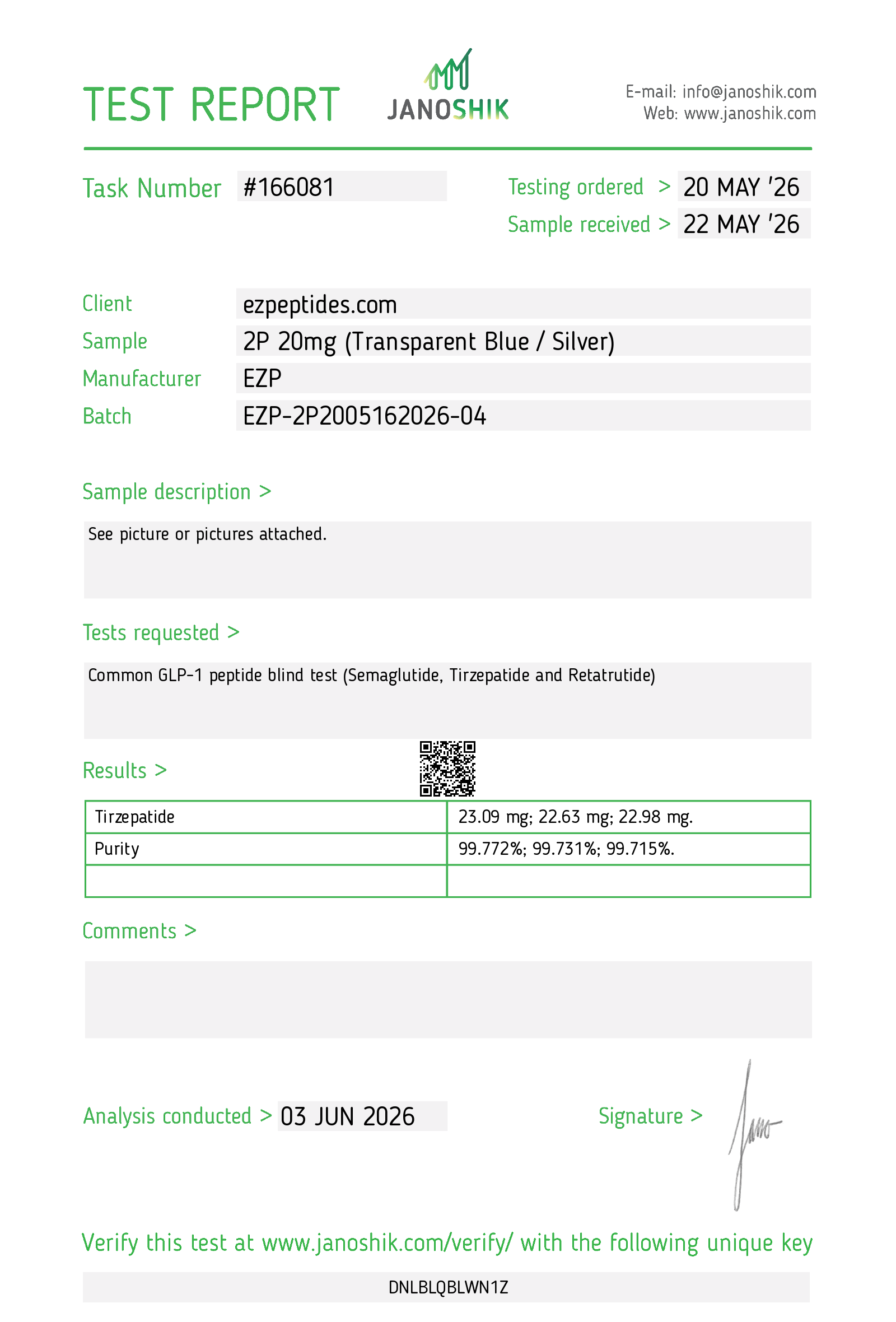 EZP-2P 20mg – (10 vials/Kit)