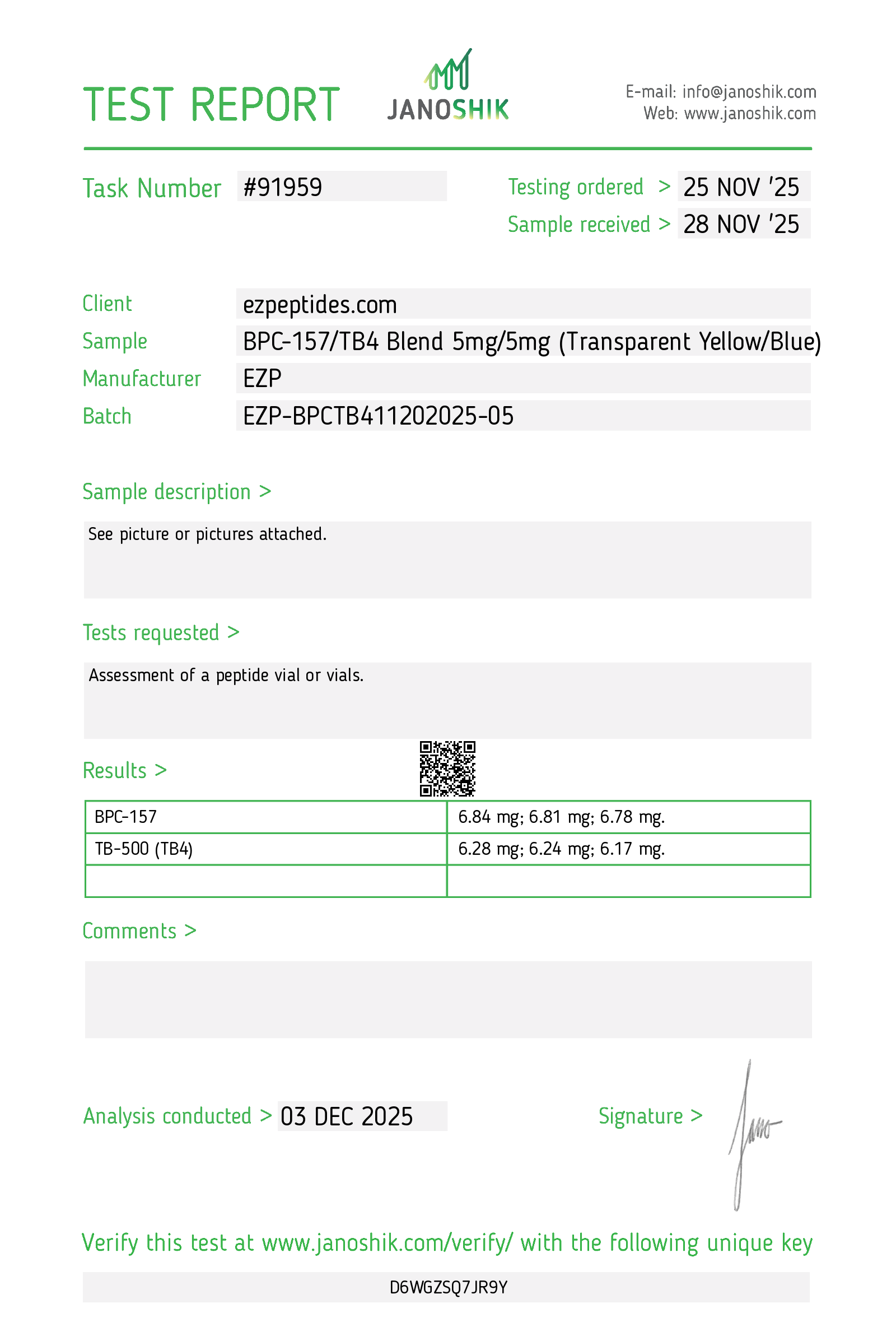 BPC-157 / TB4 Blend 5mg/5mg