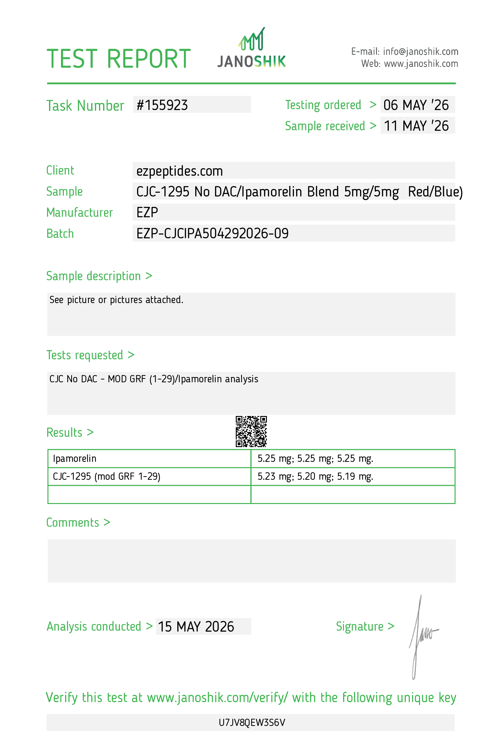 CJC-no DAC / Ipamorelin Blend 5mg/5mg